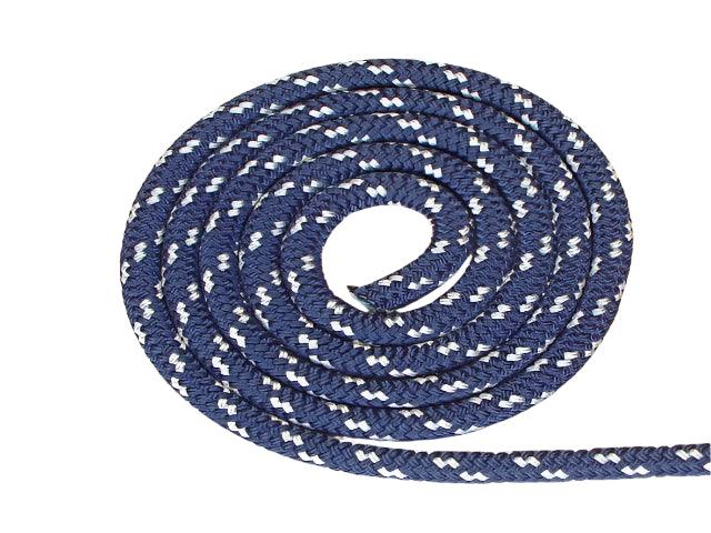 Double Navy with White 14mm rope colour example for western split reins – Bar3H Equine