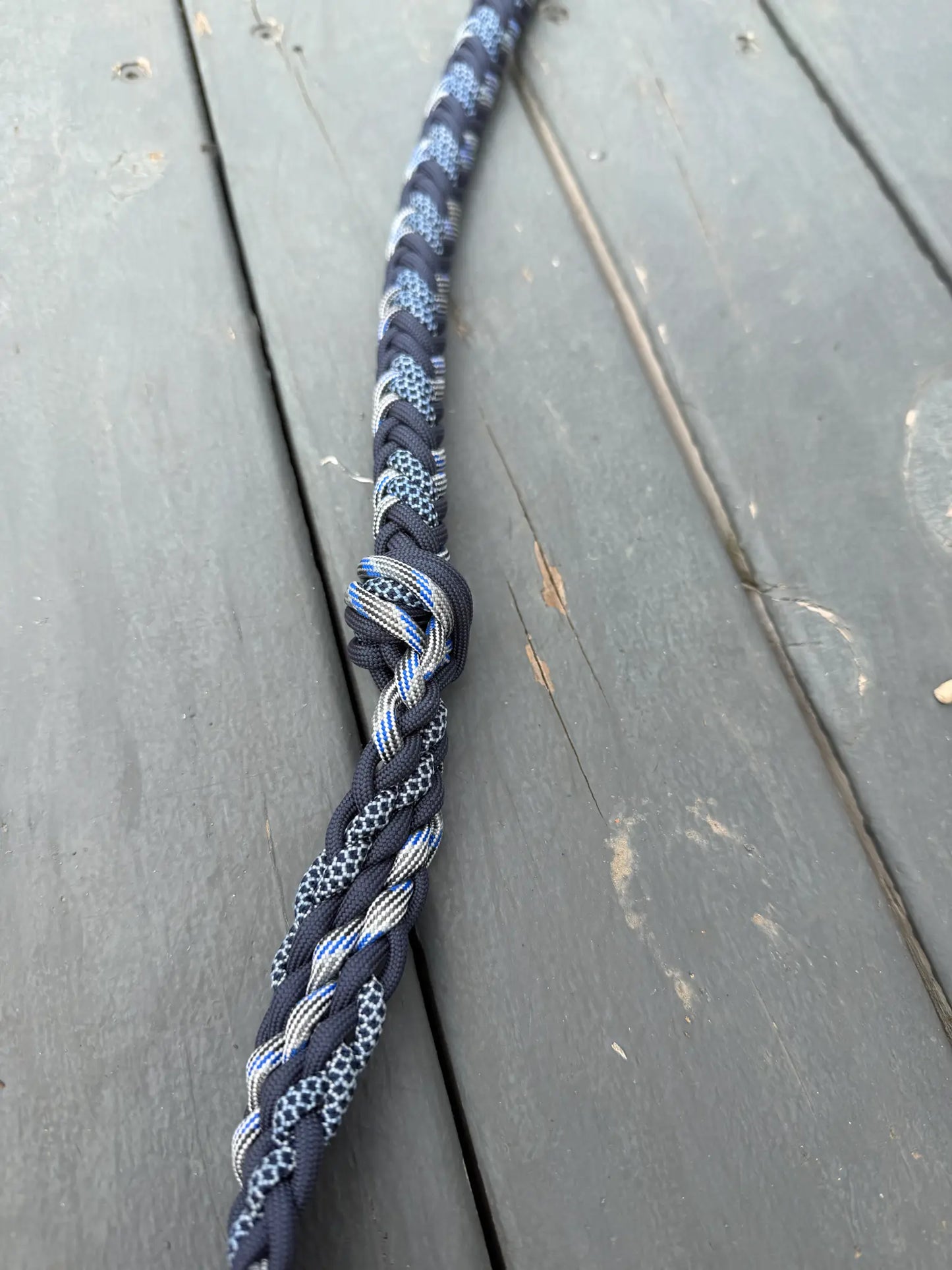 Navy silver and blue pattern handmade -3H stabiliser reins for barrel racing, ready to ship