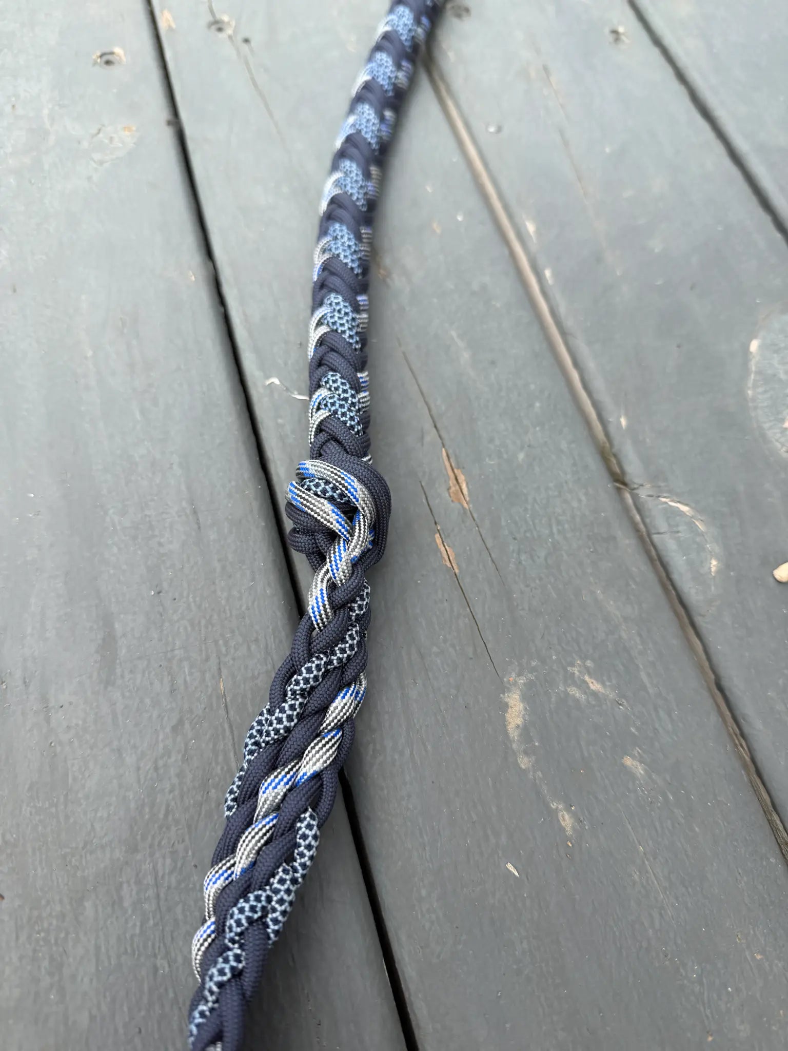 Navy silver and blue pattern handmade -3H stabiliser reins for barrel racing, ready to ship