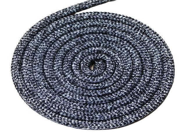Mottled Black White 14mm rope colour example for western split reins – Bar3H Equine