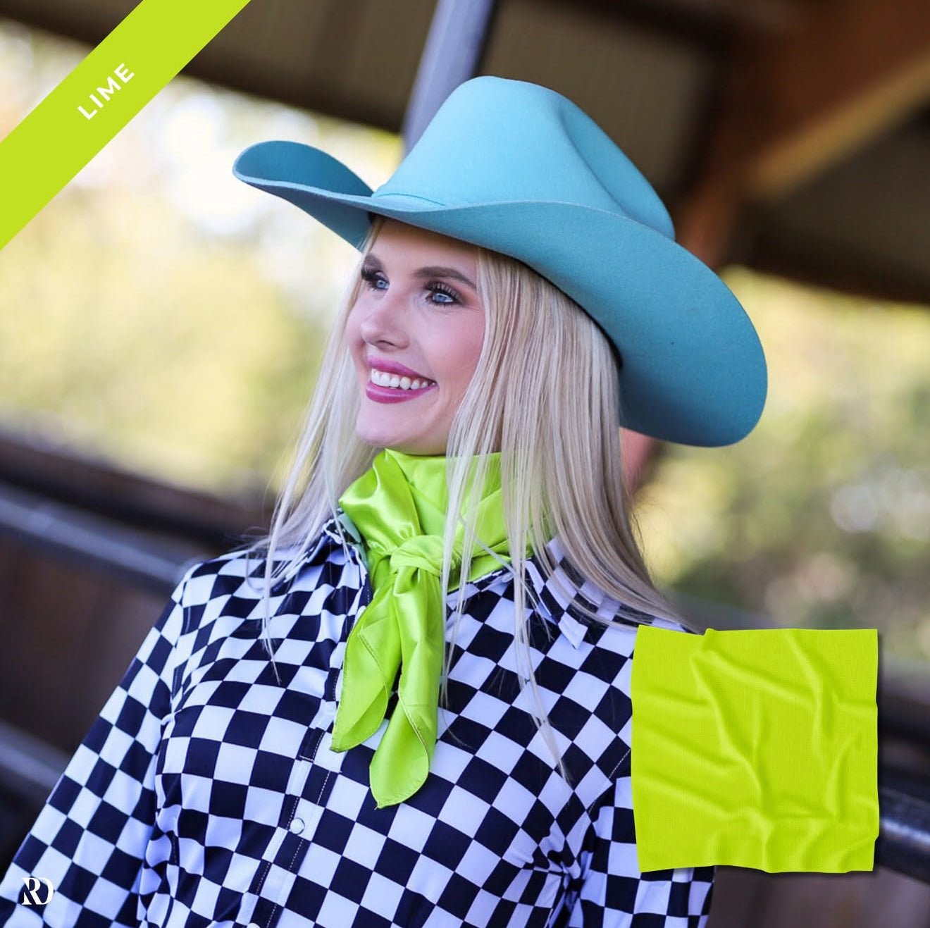 Ranch Dress’n Wild Rags – Satin Western Scarf in Lime, Orange, & More by bar3H Equine – Custom Western Tack Australia