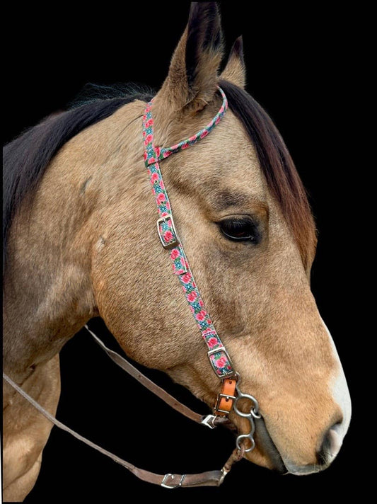 Premium Nylon One Ear Bridle Vibrant Prints Easy Change Buckles | Schulz Equine equine tack Australia