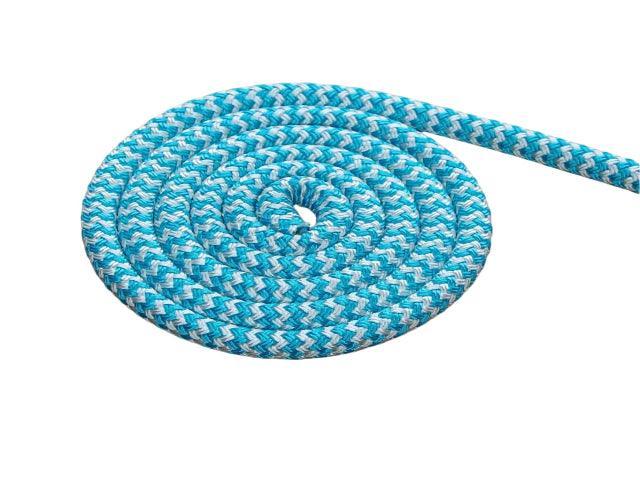 Zig Zag Aqua White 14mm rope colour example for western split reins – Bar3H Equine